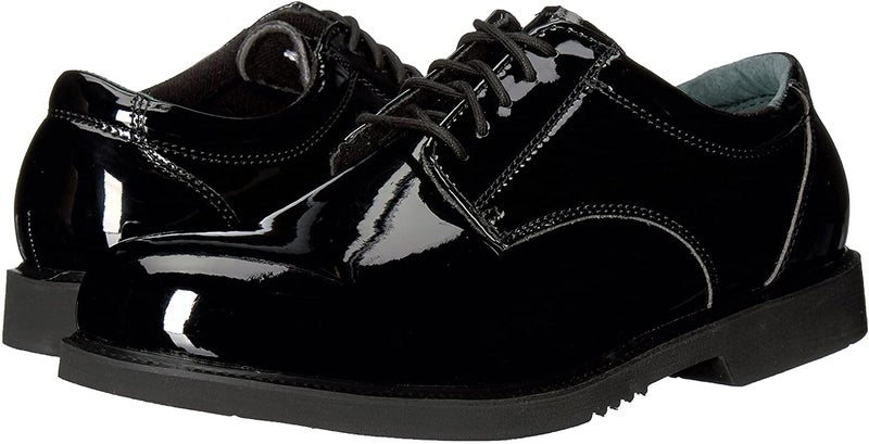 Thorogood Uniform Classics High-Gloss Black Poromeric Oxford Dress Shoes for Men and Women with EVA Cushion Flex Footbed and Non-Marking Non-Slip Rubber Outsole, Black, 11.5 M US - Image 4
